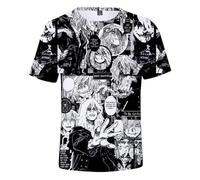 Jilijia MHA Anime Role - Camiseta 3D Midoriya Izuku/Bakugou Katsuk/Dabi de dibujos animados, manga corta, camiseta holgada de manga corta, Shigaraki Tomura, 4XL
