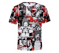 Jilijia MHA Anime Role - Camiseta 3D Midoriya Izuku/Bakugou Katsuk/Dabi de dibujos animados, manga corta, camiseta holgada de manga corta, Kirishima Eijiro, 46