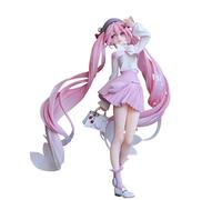 Jilijia Miku Figura Anime Modelo Adornos PVC Estatua Miku Rosa Vestido Coleccionable Escultura Chica Regalo de Cumpleaños 20cm