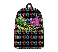 Jilijia My Singing Monsters - Mochila escolar con estampado 3D para adolescentes, mochila escolar para niños y niñas, mochila de dibujos animados, mochila de viaje al aire libre, bolsa impermeable