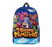 Jilijia My Singing Monsters - Mochila escolar con estampado 3D para adolescentes, mochila escolar para niños y niñas, mochila de dibujos animados, mochila de viaje al aire libre, bolsa impermeable,