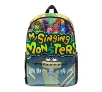 Jilijia My Singing Monsters - Mochila escolar con estampado 3D para adolescentes, mochila escolar para niños y niñas, mochila de dibujos animados, mochila de viaje al aire libre, bolsa impermeable