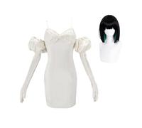 Jilijia Sua - Disfraz de cosplay de anime, vestido blanco, conjunto de vestido para mujer, disfraz de fiesta de Halloween