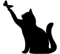 JILIP Signo de Arte de Silueta de Gato de Metal, Escultura de Pared Colgante Negro, Placa de Decoración de Pared de Animales de Metal, Decoración del Hogar Interior Al Aire Libre (Size : 11.8IN/30cm)