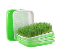Jilskl 4 Piezas Bandejas de Germinación, Germinador de Semillas Bandeja, Unidades de Bandeja de Semillas, para El Cultivo de Frijol Mungo, Alfalfa, Hierba de Trigo, Brotes de Frijol, Verde