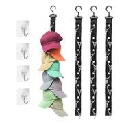 Jilskl 4 Piezas Ganchos Para Gorras, Colgadores de Gorra de Béisbol, Girar Gorras de Puerta, Colgador Gorras Vertical, con 4 Ganchos Autoadhesivos, Para Gorras de Béisbol, Boinas, Sombreros de Sol