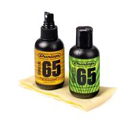 JIM DUNLOP - 6501 System 65 Guitar Polish Kit, para limpieza del cuerpo de guitarra eléctrica y acústica, incluye 2 productos Formula 65 y 2 Paños de microfibra