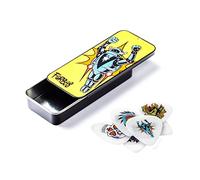 JIM DUNLOP Púas Blackline Alan Forbes, Caja en Metal de 6, Forbes2, Blanco, 0,73mm