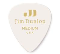 JIM DUNLOP Púas Genuine Celluloid Classic, Saco de 12, Blanco, Medium