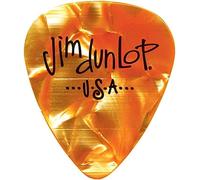 JIM DUNLOP Púas Genuine Celluloid Classic, Saco de 12, Naranja Perlado, duro