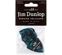 JIM DUNLOP Púas Genuine Celluloid Classic, Saco de 12, Turquesa Perlado, duro