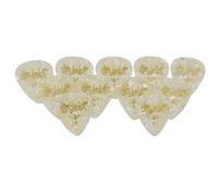 JIM DUNLOP Púas Genuine Celluloid Classic, Saco de 72, Blanco Perlado, Flexible