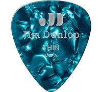 JIM DUNLOP Púas Genuine Celluloid Classic, Saco de 72, Turquesa Perlado, Flexible