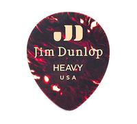 JIM DUNLOP Púas Genuine Celluloid Teardrop, Saco de 12, Marrón, duro
