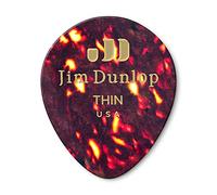 JIM DUNLOP Púas Genuine Celluloid Teardrop, Saco de 12, Marrón, flexible