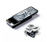 Jim Dunlop Púas Hetfield Papahet – Caja metálica 6 unidades 0,88 mm Negro y Blanco