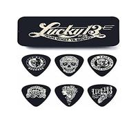 JIM DUNLOP Púas Lucky 13 serie III, Saco de 6, 0,60mm, Lucky2, Negro