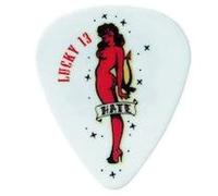 JIM DUNLOP Púas Tortex Lucky 13 serie, Saco de 36, 1mm, Hate Girl, Blanco
