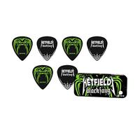 JIM DUNLOP Púas Ultex Hetfield's Black Fang 0,73mm Caja en Metal de 6, Negro