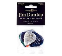 JIM DUNLOP Púas Variety Pack Genuine Celluloid Medium, Saco de 12, Multicolor