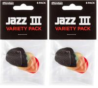 JIM DUNLOP Púas Variety Pack Jazz III, nylon, Multicolor (Paquete de 2)