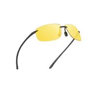 JIM HALO Gafas de Sol Deportivas Polarizadas para Hombres y Mujeres, TR90 Marco Sin Montura Gafas de Conducción Nocturna