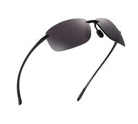 JIM HALO Gafas de Sol Deportivas Polarizadas para Hombres y Mujeres TR90 Marco Sin Montura para Correr, Pescar, Andar en Bicicleta, Conducir Gris