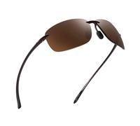JIM HALO Gafas de Sol Deportivas Polarizadas para Hombres y Mujeres TR90 Marco Sin Montura para Correr, Pescar, Andar en Bicicleta, Conducir Marrón