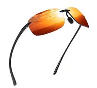 JIM HALO Gafas de Sol Deportivas Polarizadas para Hombres y Mujeres TR90 Marco Sin Montura para Correr, Pescar, Andar en Bicicleta Rojo Espejo