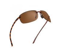 JIM HALO Gafas de Sol Deportivas Polarizadas para Hombres y Mujeres TR90 Marco Sin Montura para Correr, Pescar, Andar en Bicicleta, Carey Té