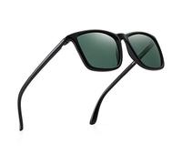 JIM HALO Gafas de Sol Polarizadas. Cómodas y Resistentes. Máxima Protección UV400. Para Hombre y Mujer. [Montura Negra - Lentes Verdes]
