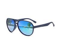 JIM HALO Gafas de Sol Polarizadas para hombre Mujere, Retro Conducción Pesca Azul/Azul Espejo