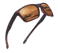 JIM HALO Gafas de sol polarizadas para hombres y mujeres, gafas de sol envolventes Sprot para ciclismo, pesca, conducción (tortuga/marrón)