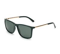 JIM HALO Gafas de Sol Polarizadas Retro Square para Hombre Estilo Clásico para Conducir, Ciclismo y Deportes al Aire Libre - Verde Oscuro y Verde
