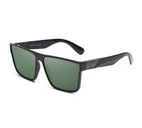 JIM HALO Gafas de Sol Polarizadas Retro Square para Hombre y Mujer, Gafas de Conducir Flat Top Block