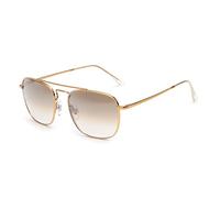 JIM HALO Gafas de Sol Retro Cuadradas Lente de Vidrio de Plano Metal Anteojos Hombre Mujer (Dorado/Marrón Degradado)