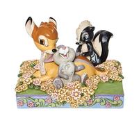 Jim Shore Disney Traditions Bambi and Friends in Flowers - Figura Decorativa (10 cm)