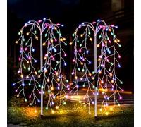 JIMACRO 2 Pack Luces Solares para Jardín, 6 * 20 LEDs Luces Solares de Sauce para Exteriores, 8 Modos Impermeable Solares LED Luces de Fuegos Artificiales Exterior para Pasarela Jardín Camino Césped