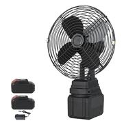 JIMACRO 2 Velocidades Ventilador Camping con 2 * 3000mAh Batería Recargable, Ventilador de Sobremesa, 12-15 Horas, Ventilador a Pilas Recargable para Biblioteca Oficina Picnic