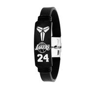 JIMCOM NBA - Pulsera de baloncesto, diseño de estrella de fútbol de acero inoxidable, pulsera de silicona para deportes al aire libre, 20.5cm, gel de sílice, Sin piedra preciosa