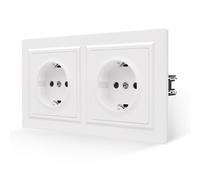 JIMEIDA doble enchufe blanco Matt Smooth Skin Feeling 2 Sujeto con encerrado de enchufe de 16 Amamp Schuko Socket 155 * 84 mm, 250V (no se puede instalar verticalmente)