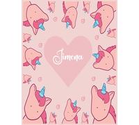 Jimena: Unicorn Notebook Personal Name Wide Lined Rule Paper | Notebook The Notebook For Writing Journal or Diary Women & Girls Gift for Birthday, For Student | 162 Pages Size 8.5x11inch