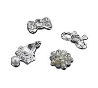Jimenez 40Pcs DIY Metal 3D Una Arte Etiqueta Decoracion Mix Patron Moda Lujo Joyeria Herramientas Plata