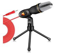 Jimenez -666 MicróFono Profesional de 3,5 Mm con Cable para el Hogar AUX Audio EstéReo TríPode de Escritorio Juego de MicróFono para PC TeléFono Karaoke-Negro