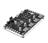 Jimenez Adaptador de Fuente de Alimentación Múltiple 4 en 1, Concentrador USB 2.0 con LED Colorido para PC, Computadora Portátil, Teclado, Mouse para