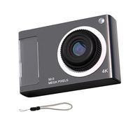 Jimenez Mini Cámara HD de 48 MP Pantalla IPS de 2,4 Pulgadas Cámara Digital con Zoom de 16X Cámara de Vídeo 4K con Luz de Relleno para Niños Estudiantes, Negro