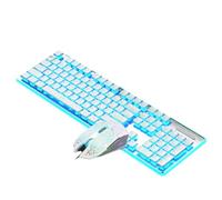 Jimenez Teclado Mecánico con Cable y Ratón Teclado Silencioso LED Teclado para Juegos Resistente Al Agua para Deportes Electrónicos y Uso en la Oficina-D