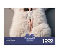 Jimeng-2025-05-26-6614-绒毛质感，细腻绒毛，俯拍，一个可爱美女躺在超大的布偶猫绒毛肚皮上，绒毛柔顺细长，... 1000 Pièces Rompecabezas Desafiante Único para Adultos Regalos para Familiares Y Amigos Tout-Petits 70x50cm/1000pcs