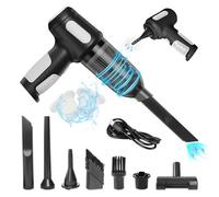 Jimerp 3 en 1 9000PA Aspiradora de Mano Aspirador Coche Mini Aspiradora Portátil Recargable de Mano con 2 Filtros/Carga Tipo C para Coche, Cocina, Casa, Pelo de Mascotas (Negro)