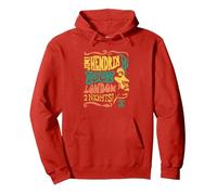 Jimi Hendrix 1967 London Concert Vintage Band Sudadera con Capucha, Unisex para Adultos, Rojo, M